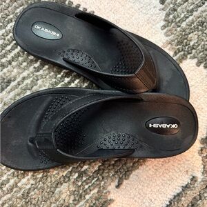 Okabashi Women/Men Black Cushioned Thong Sandals